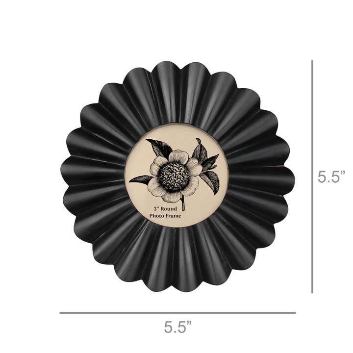 HomArt - Wholesale Picture Frame - Scalloped Round Frame, Black - 3”