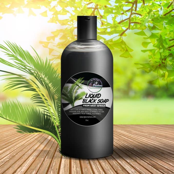 Liquid Black Soap (8oz) for wholesale by NPO Creations