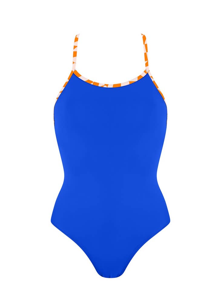 Chlamys Varia Swimsuit with contrast band-Navy Blue for wholesale by Chlamys Varia by MrMiss