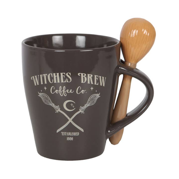 Something Different Wholesale - Wholesale Coffee Mug - Witches Brew Coffee Co. Halloween Mug and Spoon Set