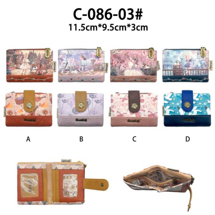 Portafoglio con Bambola Sweet Candy e Spazio Carte C086-03 per la vendita all'ingrosso da parte di Chenson & Gorett