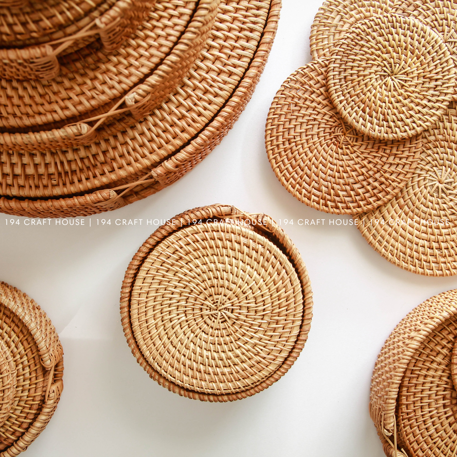 194 Craft House – wholesale Placemat – Natural Round Rattan Placemats - Home & Kitchen Decor2