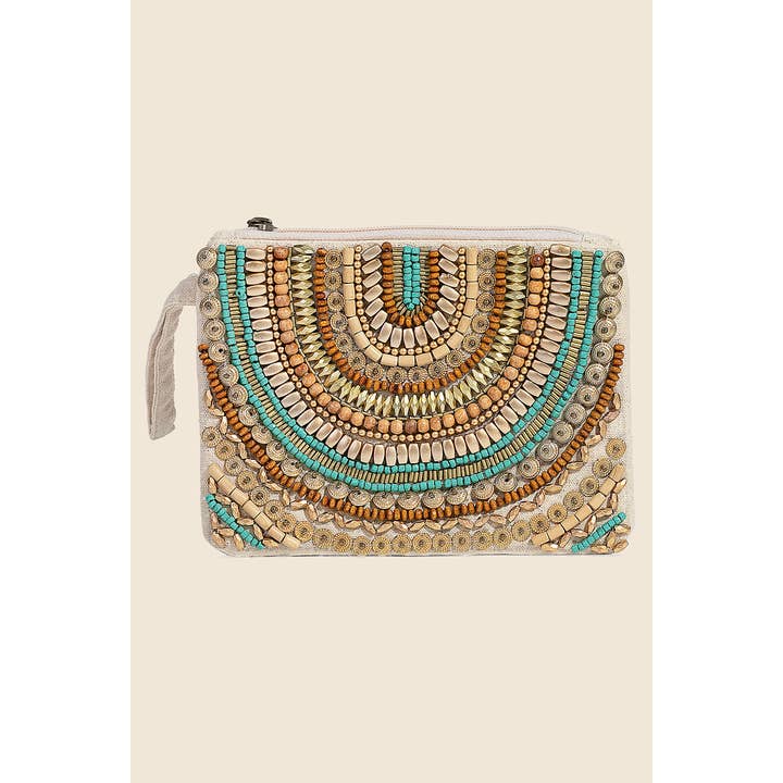 Anarchy Street - Wholesale Purse/Bag Accessory - Women's - Boho Assorted Beaded Pattern Cosmetic Bag