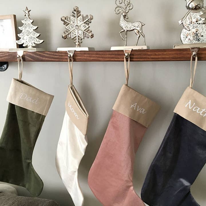 DallasTextile - Wholesale Holiday Stocking - Cotton Cuff Personalizable Christmas Velvet Stockings