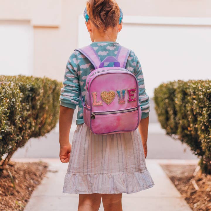 Frog Sac - Wholesale Backpack - Kids - Girls Backpack with Glitter Varsity Letters - Mini Tie Dye14