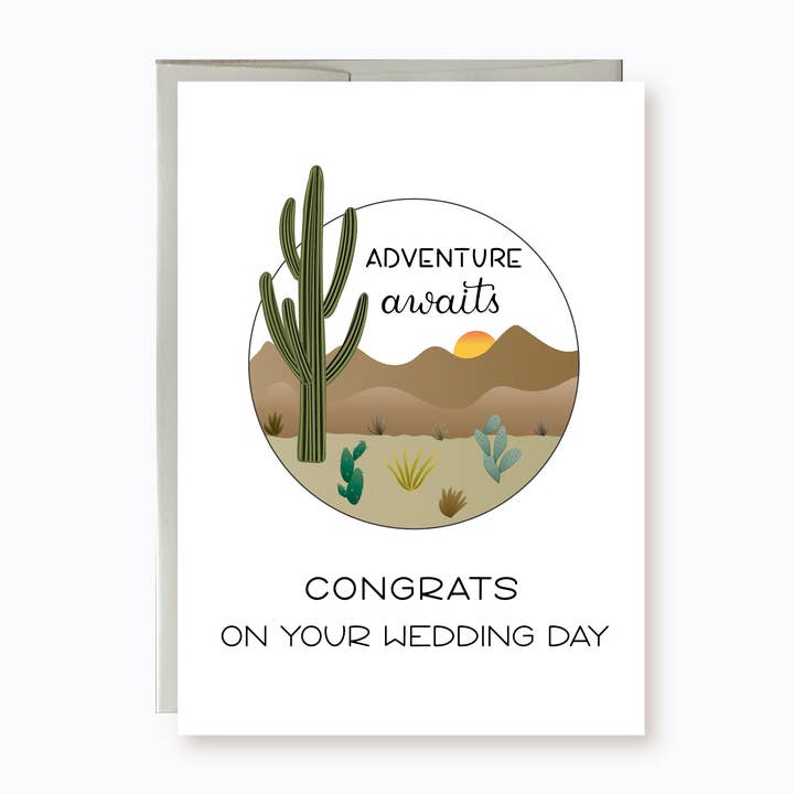 Adventure Awaits Wedding Wishes Card | Congratulations Card for wholesale by Hemana Paperie