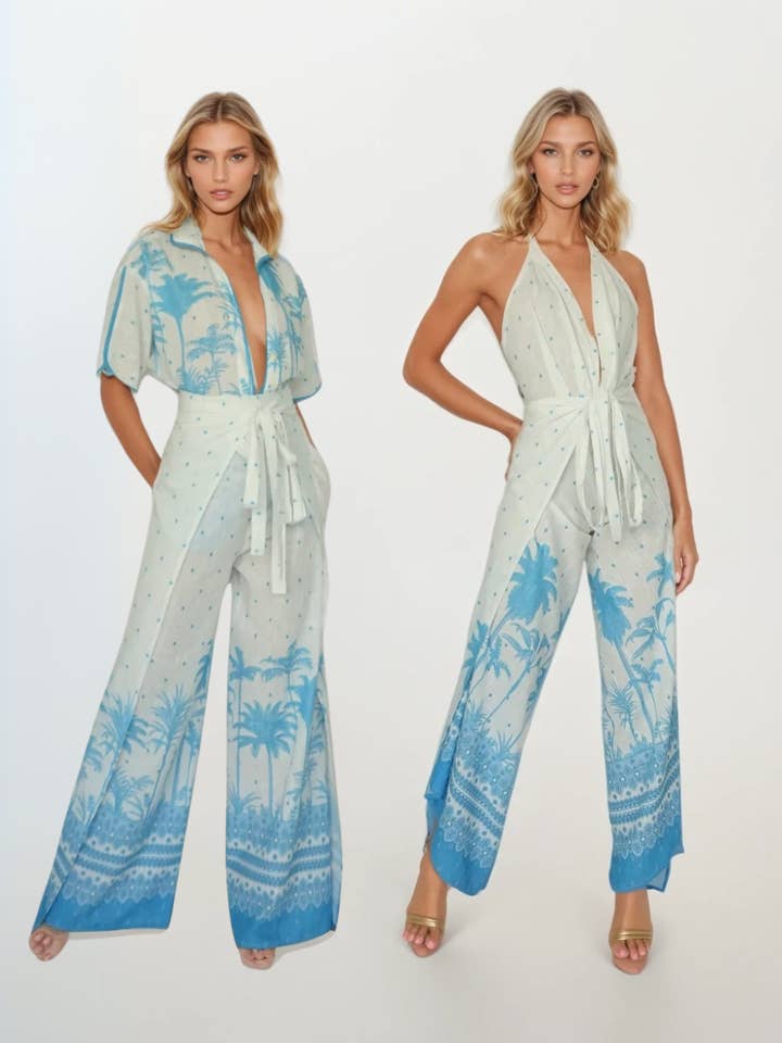Pant to Jumpsuit - Palma Print for wholesale by Baliawear