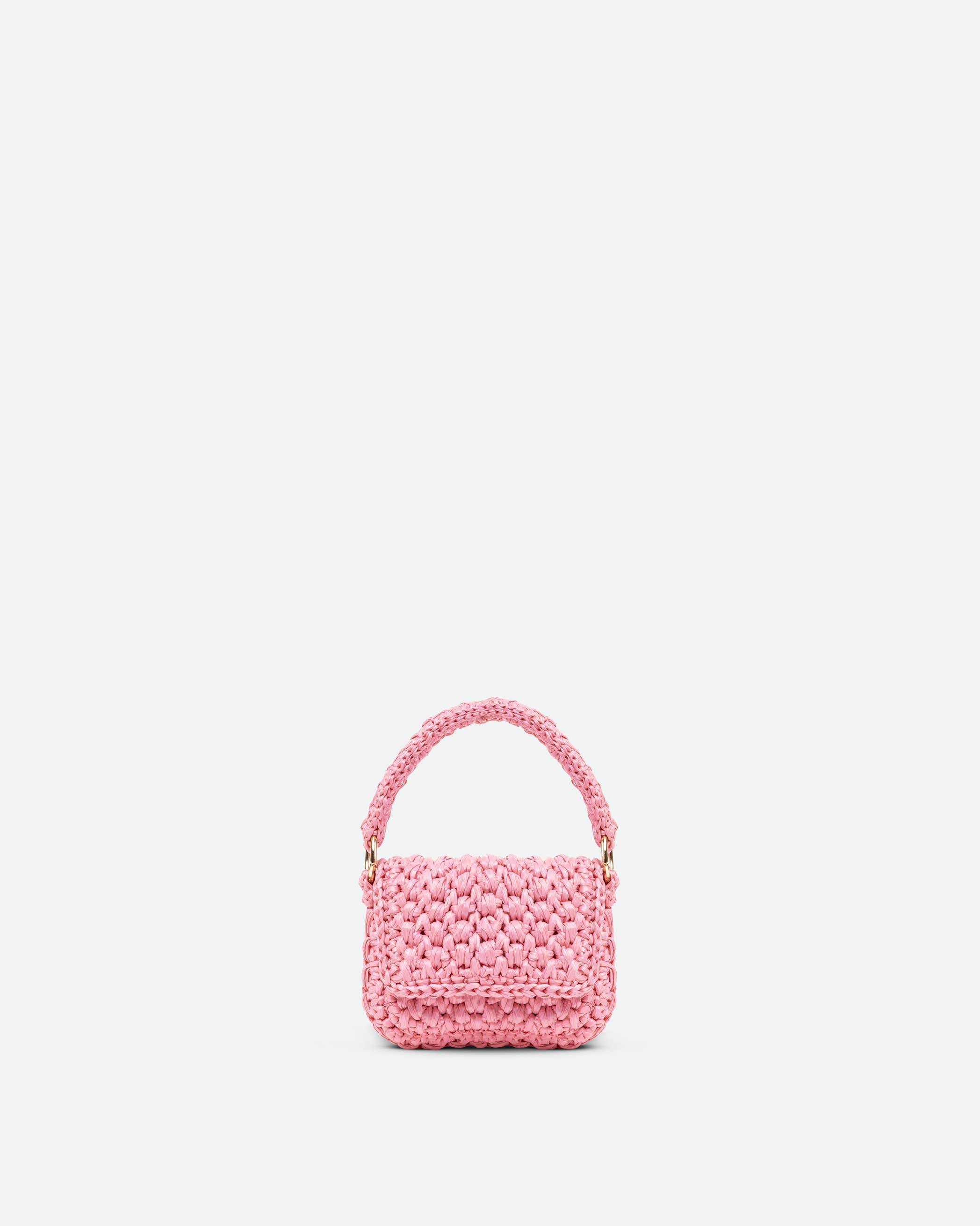 Yova - Wholesale Top Handle Bag - Women's - Raffia summer bag micro - Pink