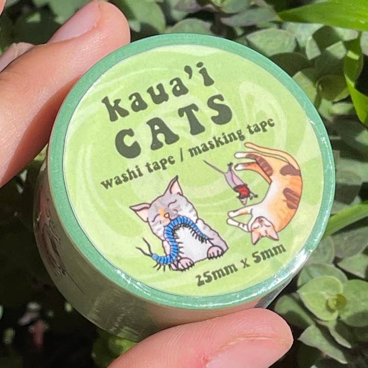 Kaua’i Cats - Washi Tape, Decorative, Kitties, Paper Tape for wholesale by Peachy Kauai