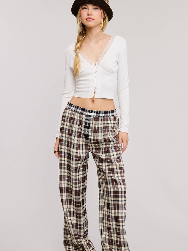 V neck Lace Trim Ruched Bust Long Sleeve Knit Top for wholesale by Mimosa