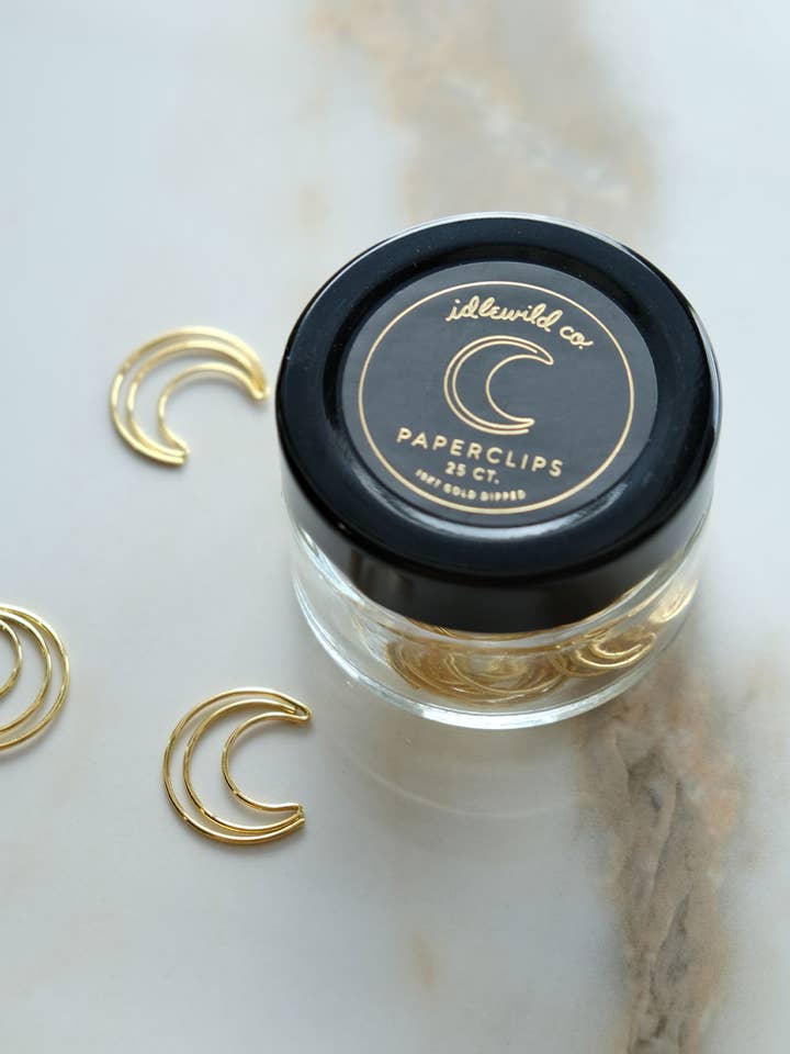 Trombones plaqués or (Pot de 25) | Croissant de lune pour la vente par Idlewild Co.