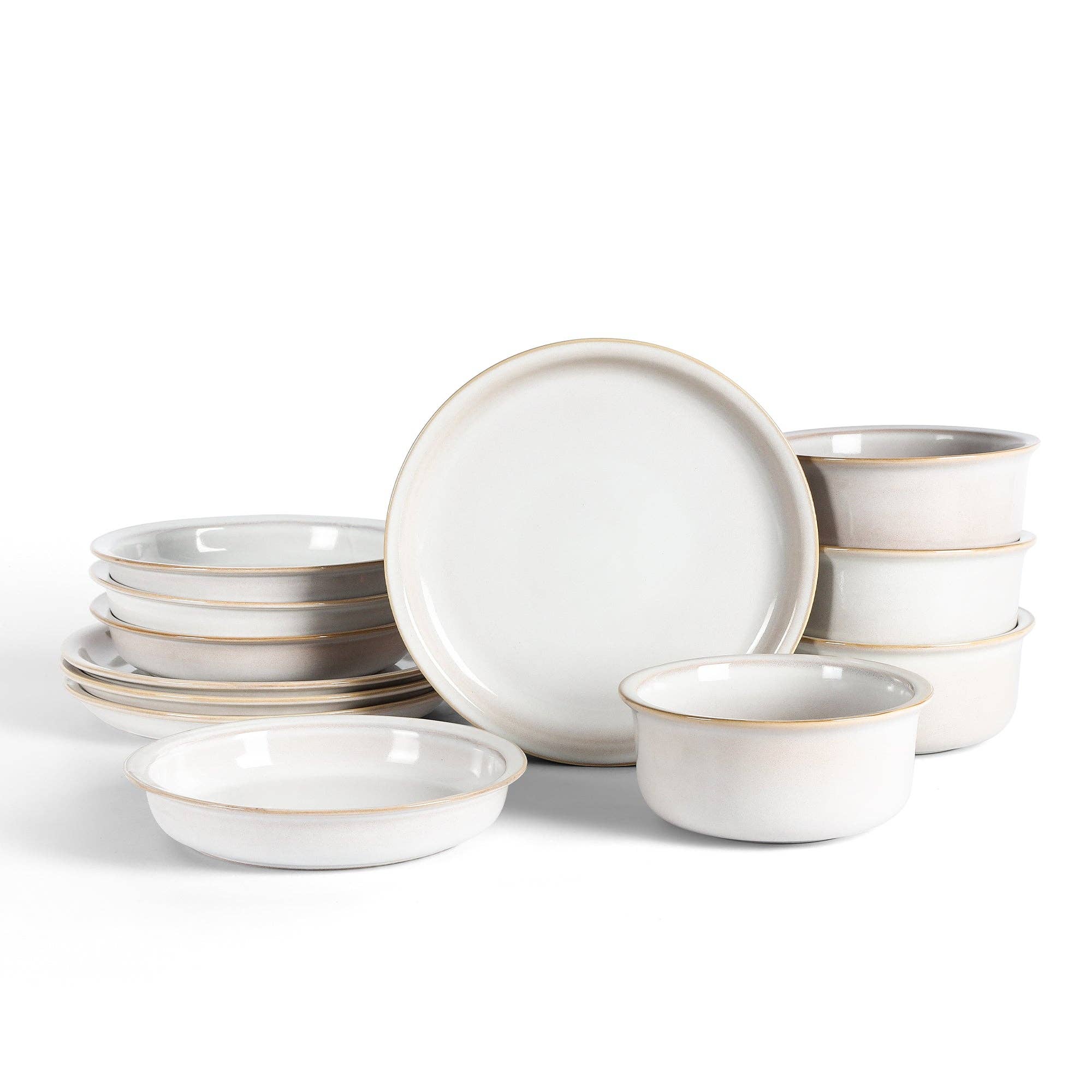 Slate Stoneware Dinnerware Set - White for wholesale on Faire0