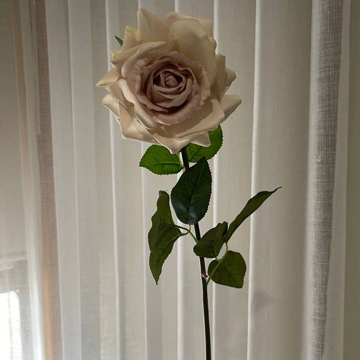 JKF & Co Pty Ltd - Wholesale Artificial Flowers - Real Touch Single Stem Rose Quicksand