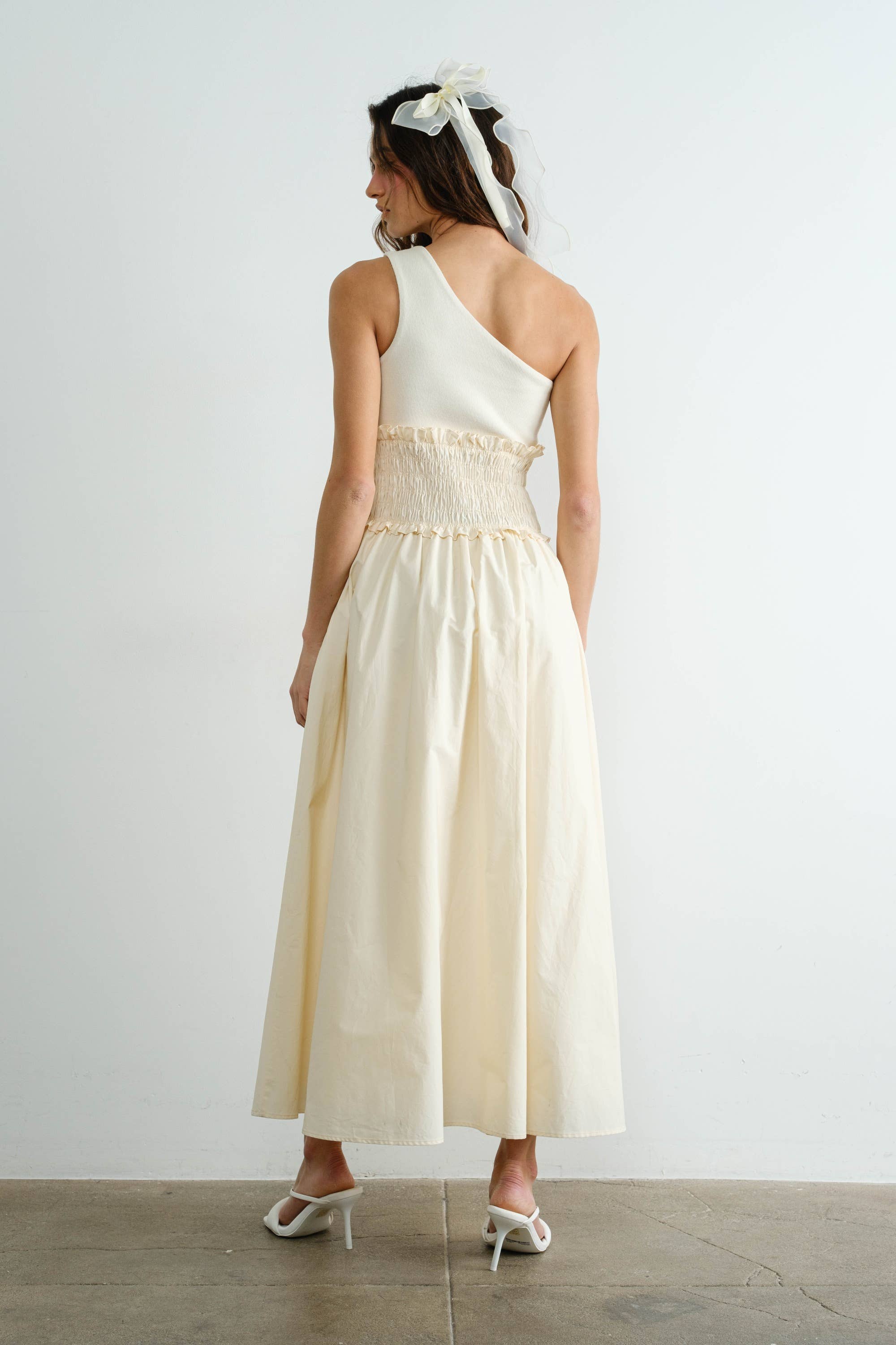 Creamon - Wholesale Dress – Women's - One Shoulder Poplin Maxi Dress12