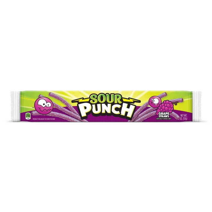 Horizon Top Market - Wholesale Gummy - SOUR PUNCH GRAPE STRAWS, 4.5 OZ x 241