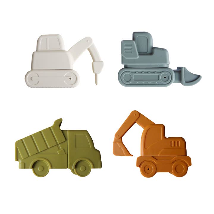 Marlowe & Co - Wholesale Bath Toy - Baby - Construction Vehicle Mold Free Silicone Bath Toy Set 14