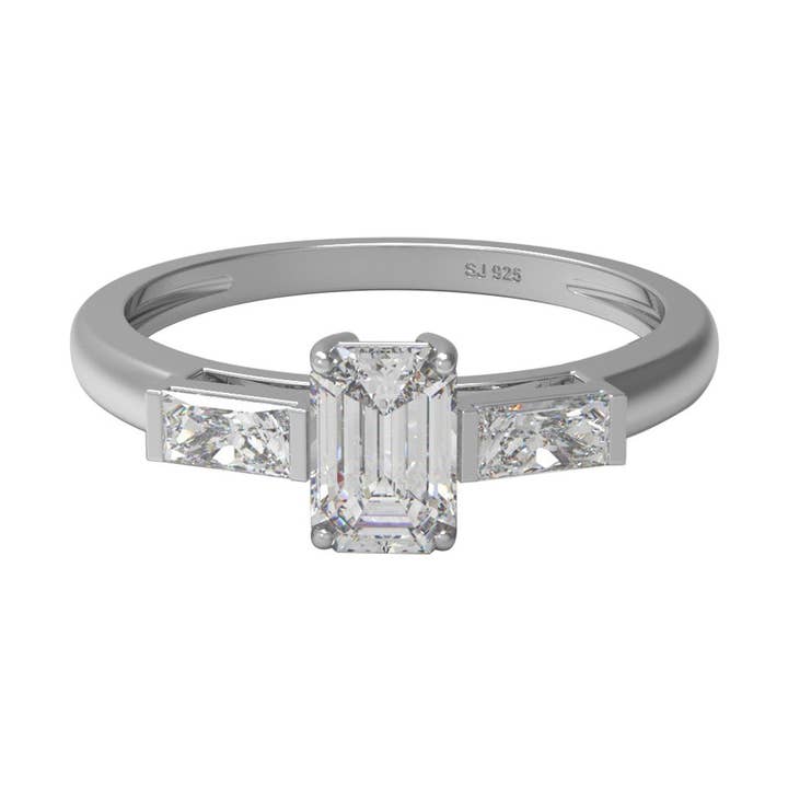 Oktagonformet Moissanite 925 Sterling Sølv Løftering for engroshandel hos Star Joya