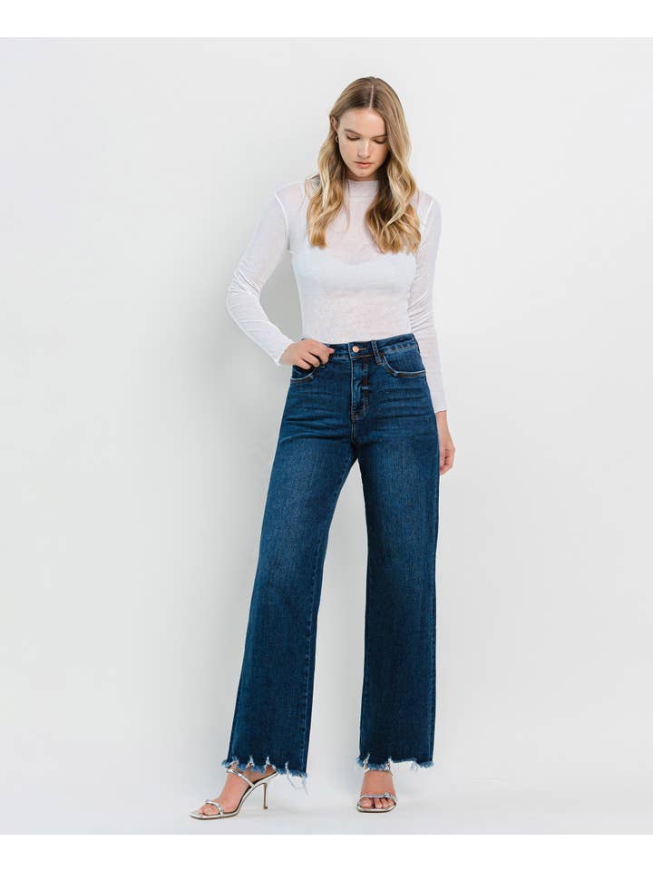 MEDIUM DARK DENIM TUMMY CONTROL 90'S VINTAGE SUPER HIGH RISE LOOSE LV1210MD for wholesale on Faire3