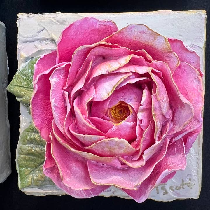TamScottArt - Wholesale Painting/Drawing - 4X4 inch Clay Rose Artwork