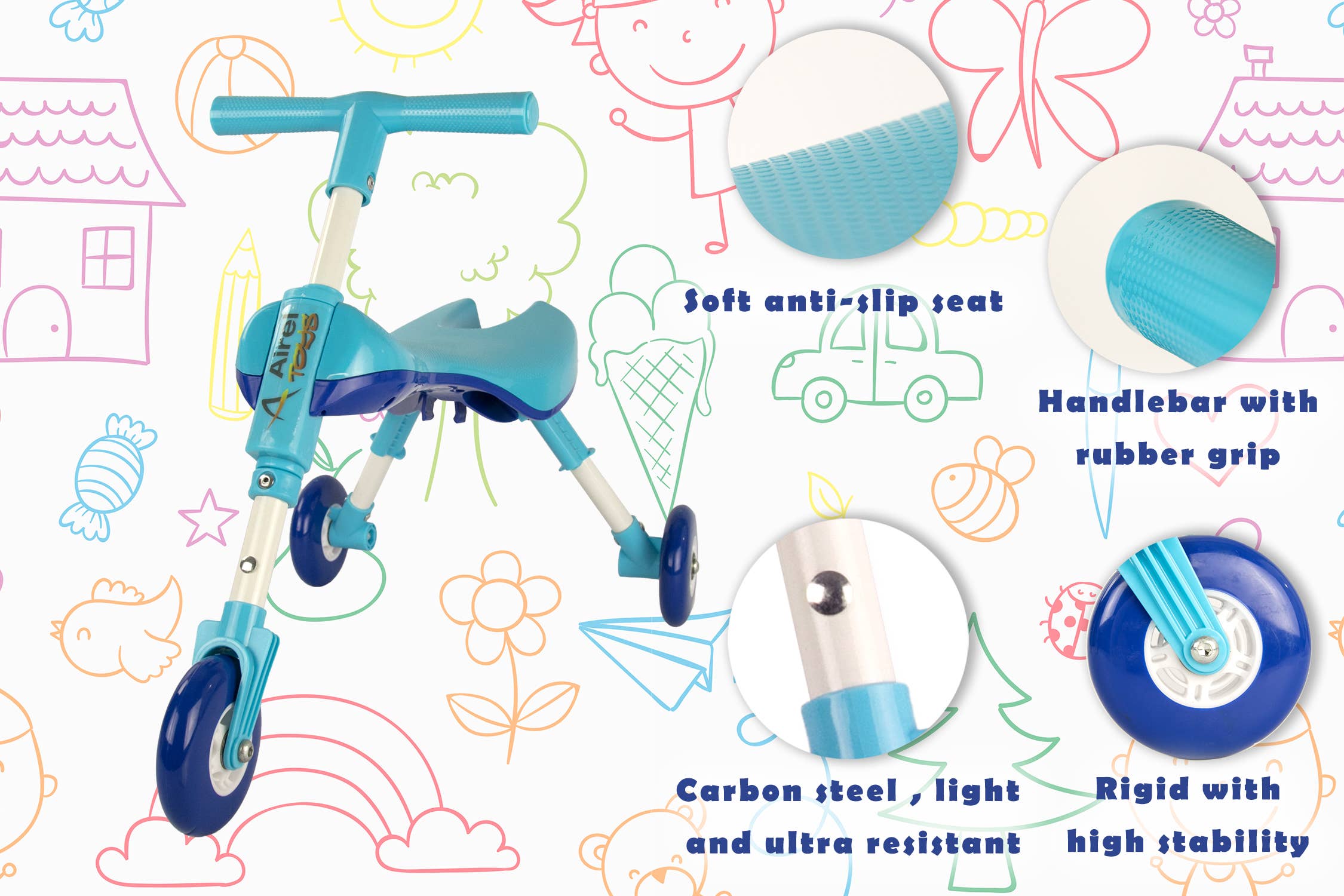 Airel - Wholesale Bike/Scooter - Kids - Airel Tricycle Without Pedals From 1 To 3 Years Old6