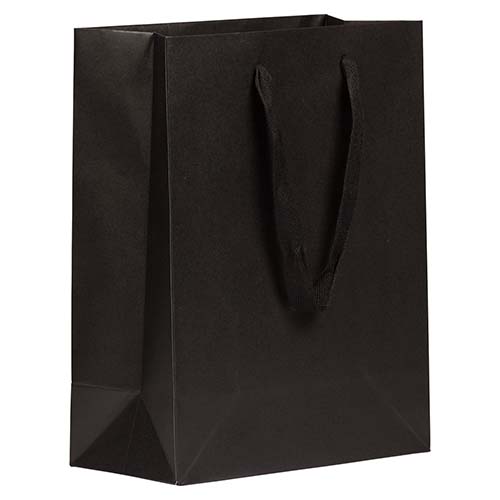 Kraft Gift Bags, Large, 10x13x5, Black Matte Recycled, 1PK for wholesale by JAM PAPER