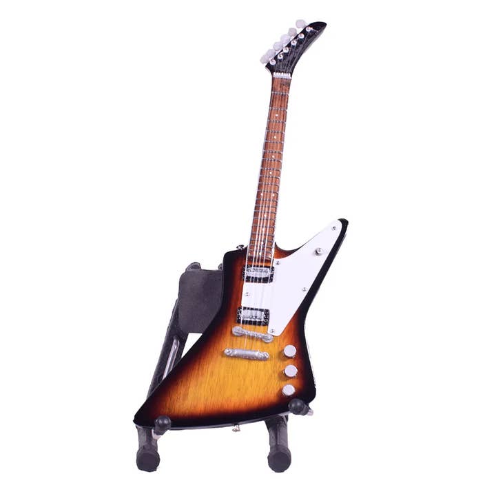 Miniature de Guitare Électrique en Bois 20cm avec Support pour la vente par giftland