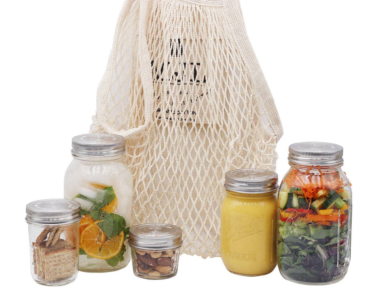 Mason Jar Lifestyle - Wholesale Grocery/Shopping Bag - Organic Cotton String Tote Bag with Pocket4