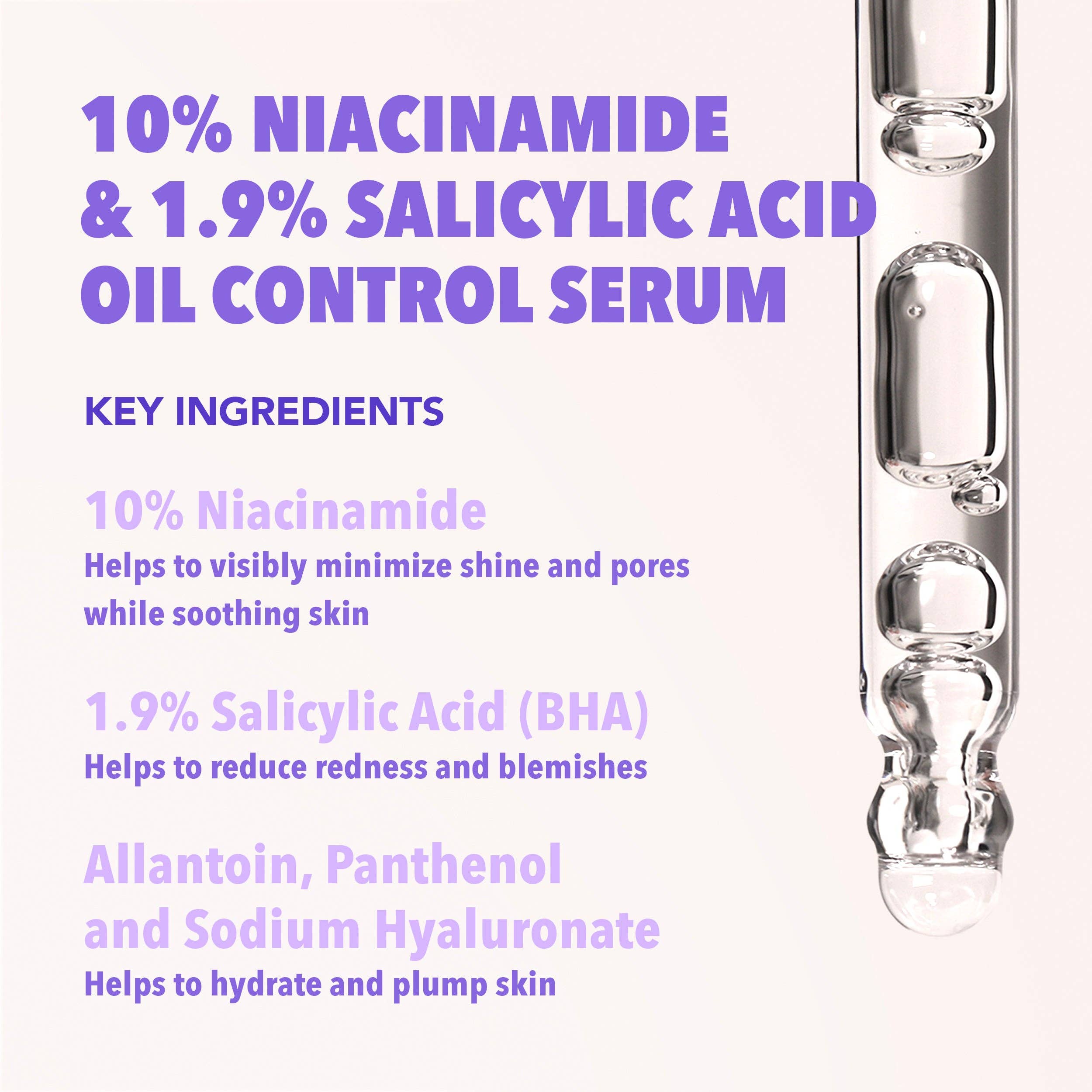 Moira Cosmetics - Wholesale Facial Serum/Concentrate - 10% Niacinamide & 1.9% Salicylic Acid Oil Control Serum4