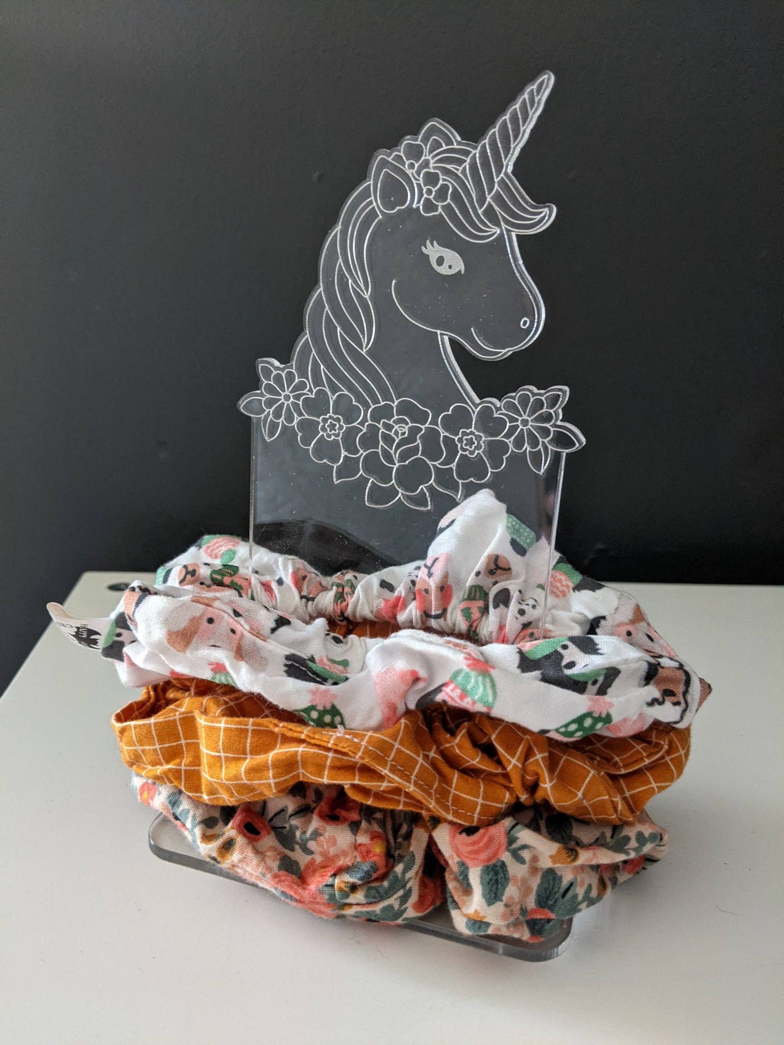 Cabin Design Co – wholesale Scrunchie - Women’s – Unicorn Acrylic Scrunchie Holder - Whimsical Organizer for Hair Accessories0