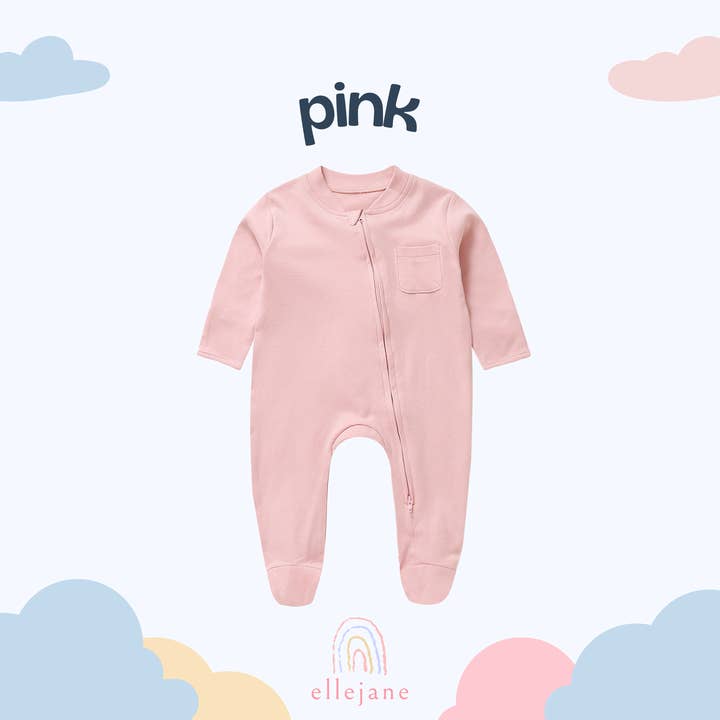 Ellejane – wholesale Nattdräkt – Baby – Solid baby pyjamas, footie pyjamas, dragkedja footie, bomull (kopia)