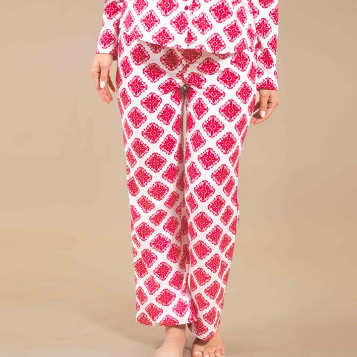 Fresco Floral Pajama Pants | Red Cloud Plush PJ Bottoms for wholesale by Amanda Blu