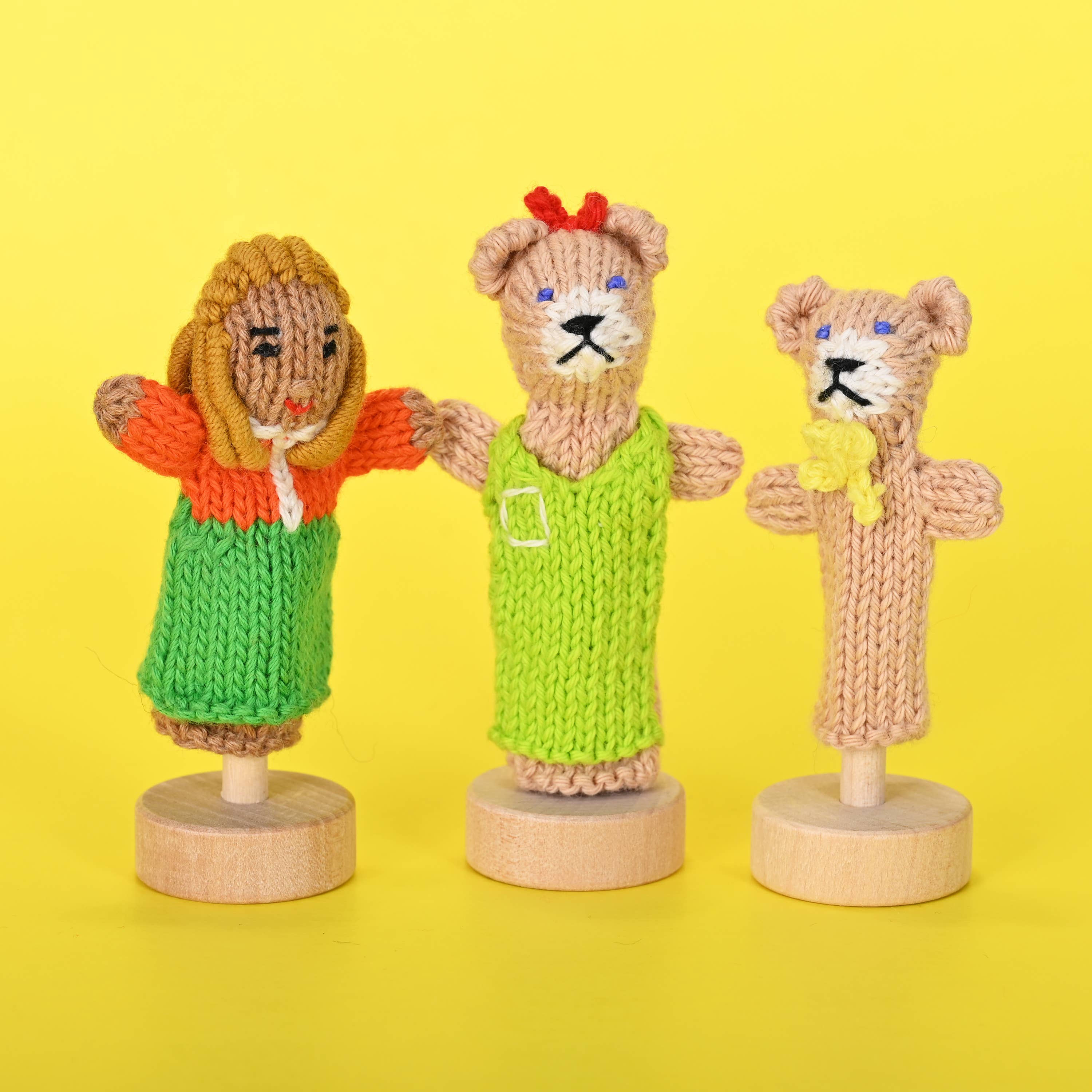 Lucuma Designs - Wholesale Finger Puppet - Kids & Baby - Goldilocks Story Pack of 4 - Organic Cotton Finger Puppets - Party Gift1
