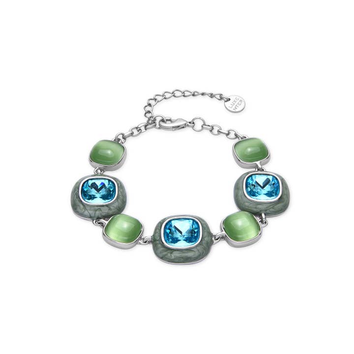 Armband mit blauem Kristall silberfarben - Drogolo für den Großhandel von Luxenter