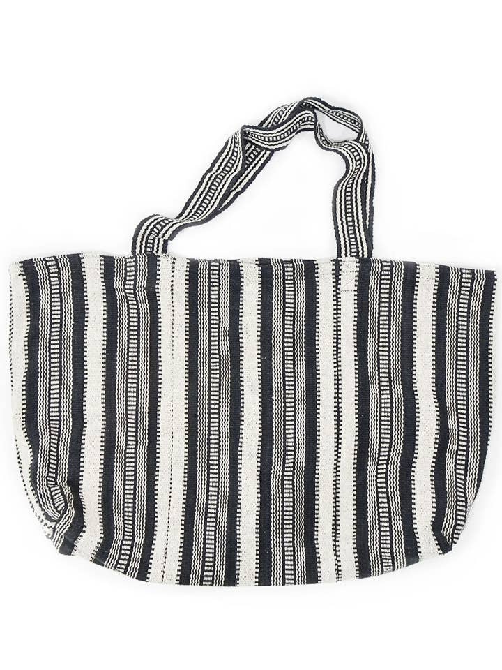 XL Striped Cotton Tote Bag for wholesale by Zig Zag Asian Collection