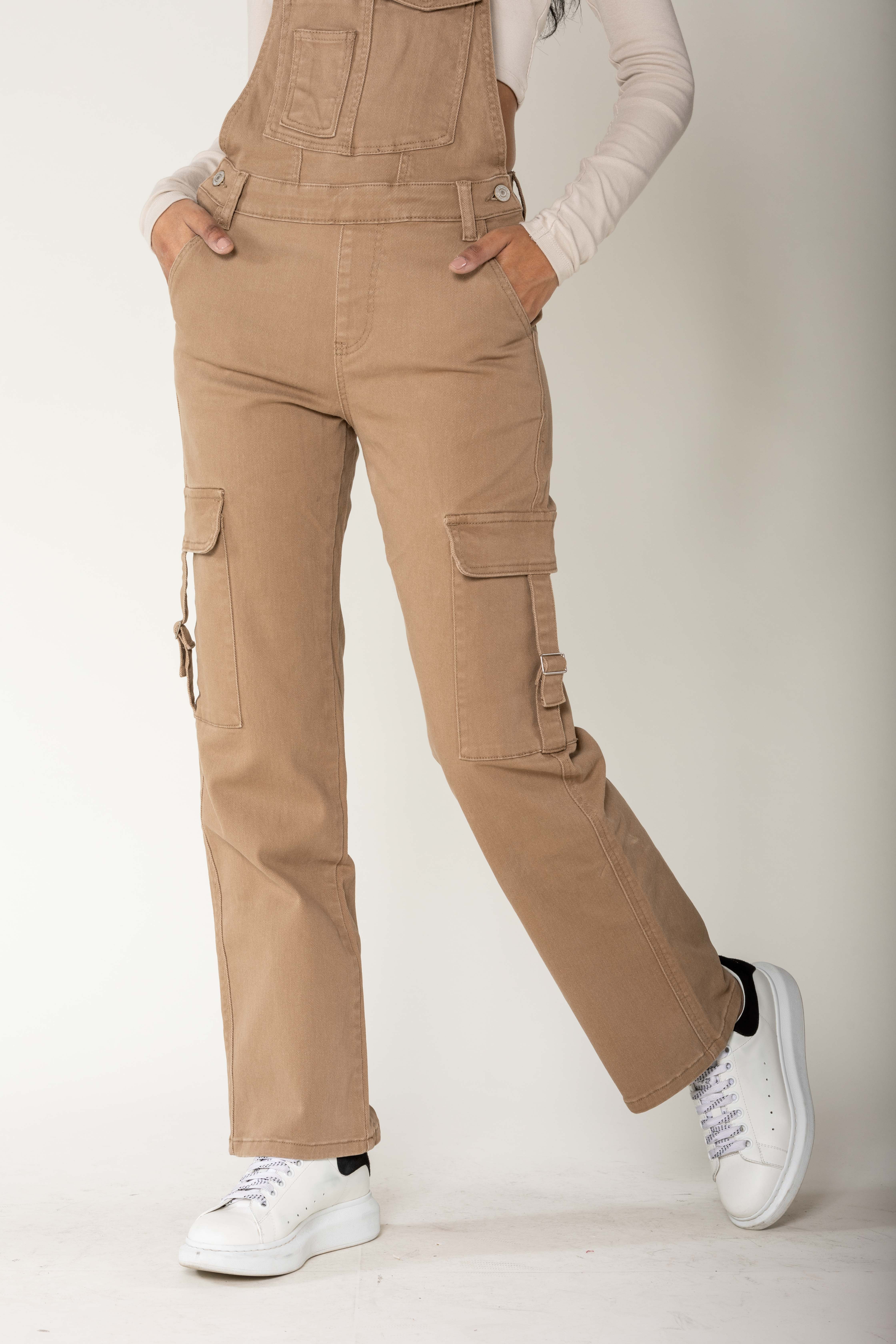 Nina Carter - Wholesale Overalls - Women's - Nina Carter Cargo Denim Stretch Denim Overalls S5608