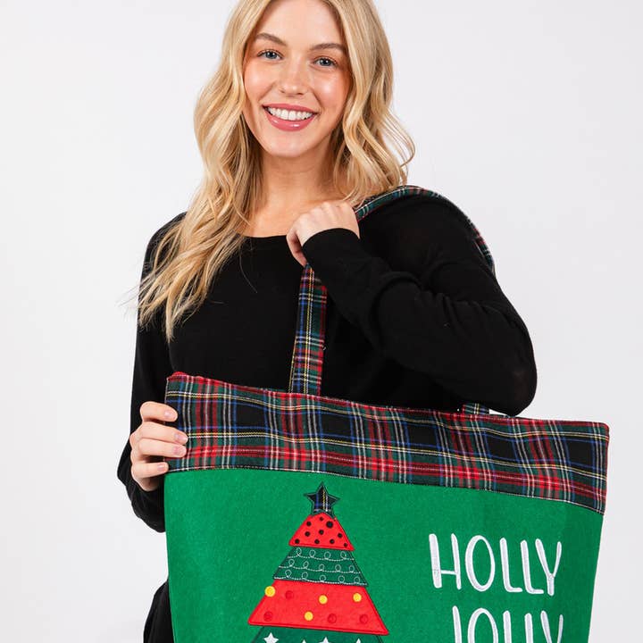 Holly Jolly Christmas Tree draagtas voor wholesale door Collections by Fame Accessories