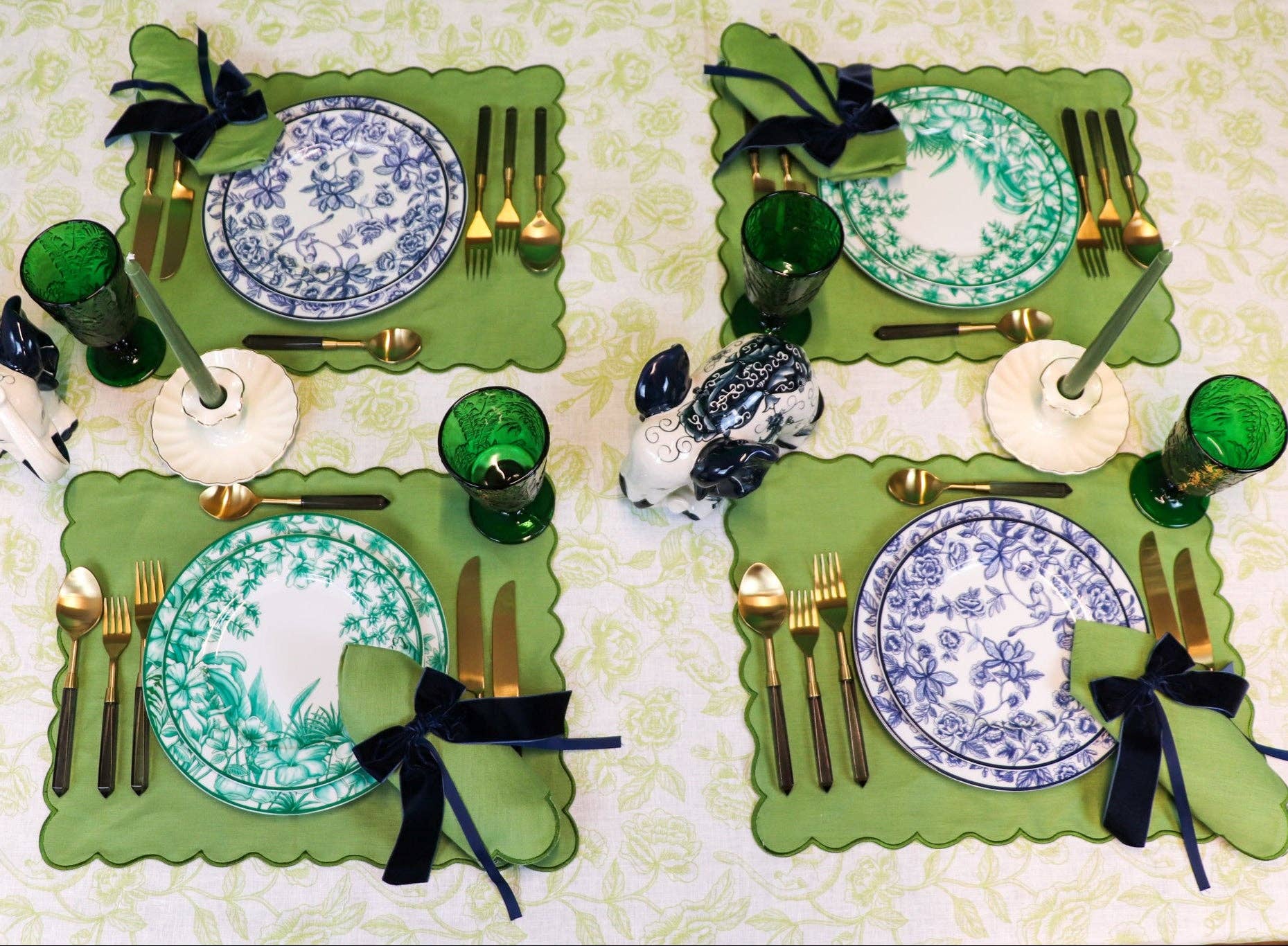 Ro’Table NYC - Wholesale Dinner Plate - Monsoon Verdant Dinner Plate - Set of 4 (+1 Bonus Plate)12