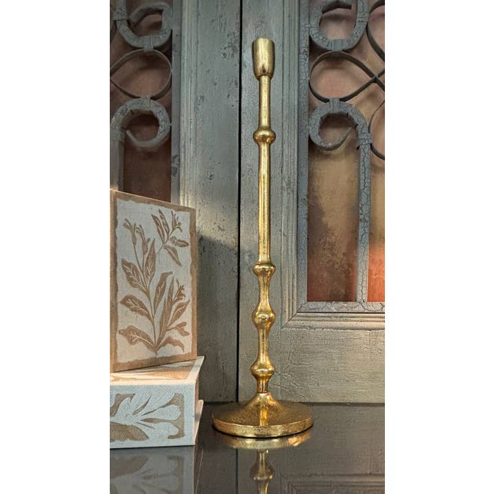 The Light Garden Collection - Wholesale Candle Holder - 19"H GWEN GOLDEN CANDLESTICK