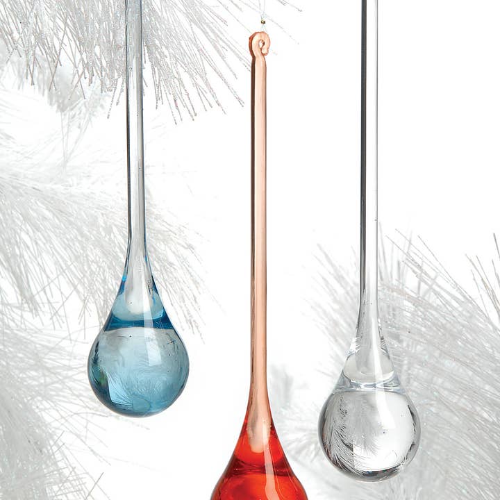 Studio Specialties - Wholesale Ornament - LONG ACRYLIC RAINDROP TURQ. 9.5"0