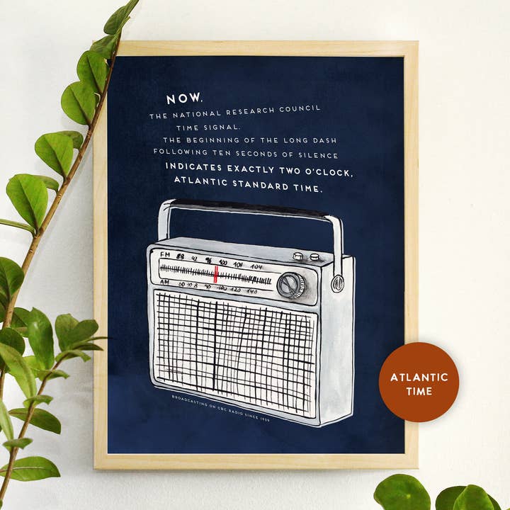 The Paperhood - Wholesale Art Print - Blue CBC Radio Time Signal Print - Atlantic Time