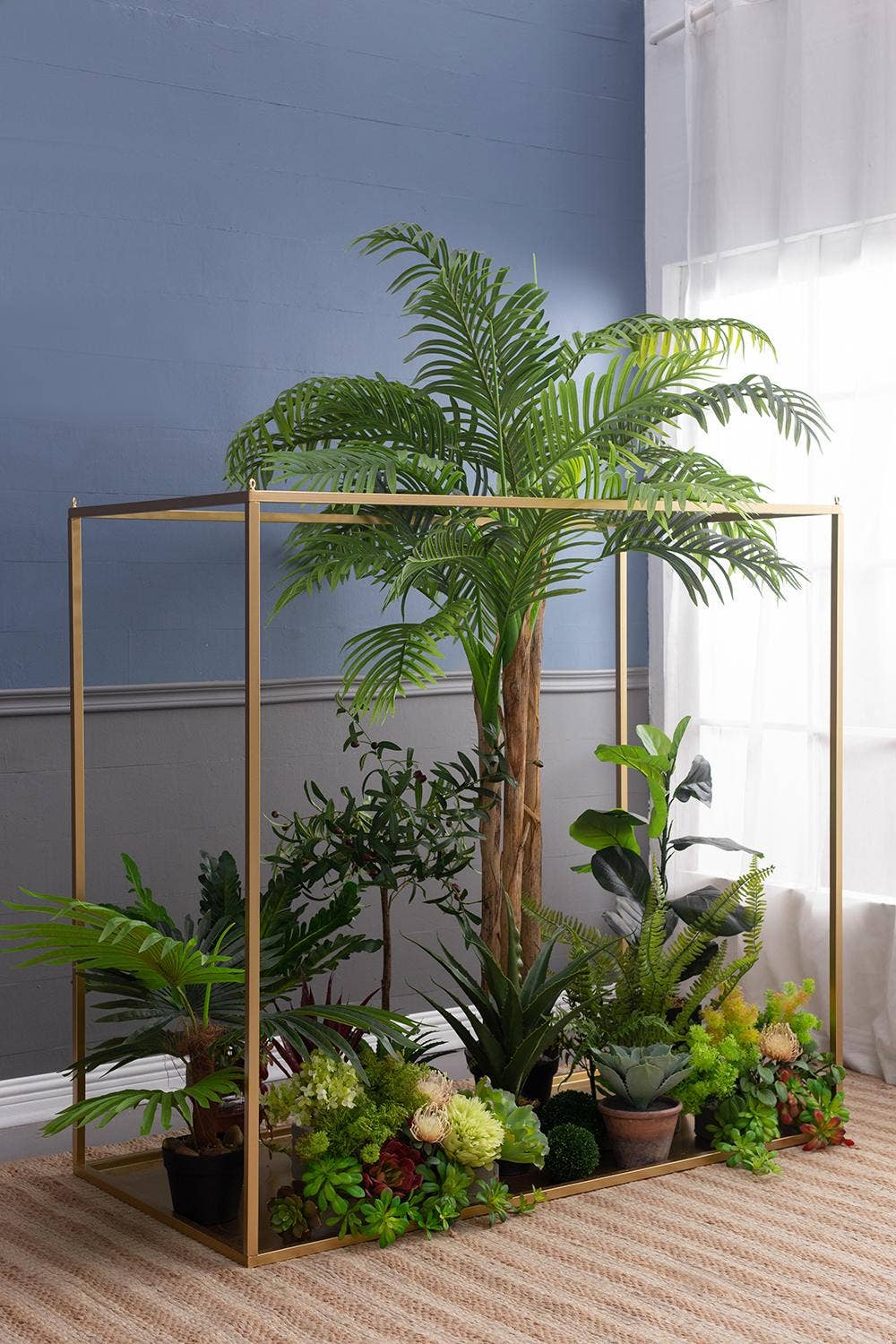 A&B Home Group Inc. – Großhandel Regal – 47x19,5x19,5" Goldener Eisenständer mit Ketten 1Stk/Karton6