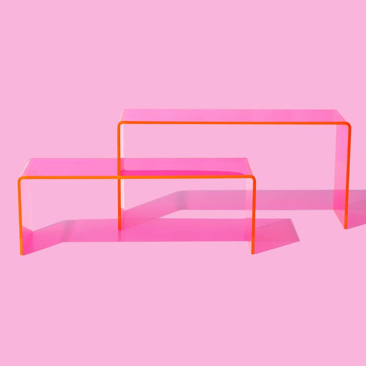 Taylor Elliott Designs - Wholesale Desk Riser - 2-Piece Acrylic Riser Set - Hot Pink