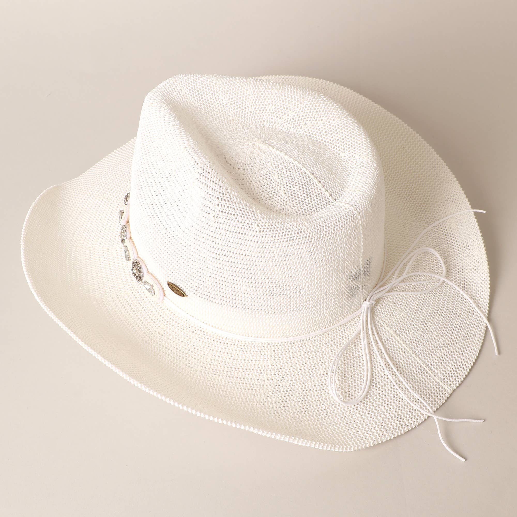 Fashion City - Vente Chapeau de cowboy – femme - Chapeau de cowboy Durango avec ceinture ornée de bijoux14