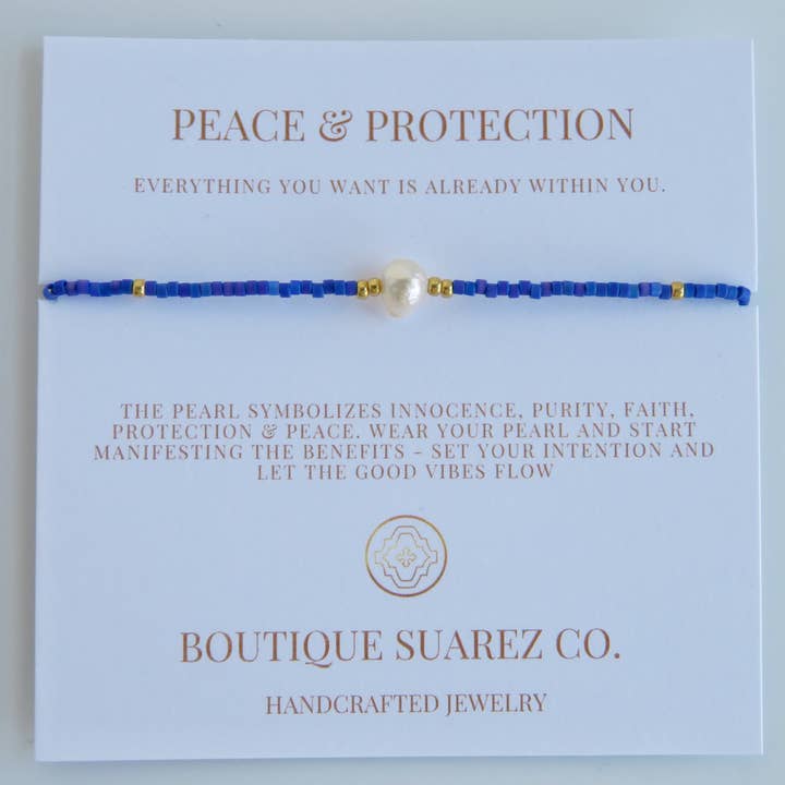 Boutique Suarez Co. - Wholesale Beaded Bracelet - Manifest Peace - Pearl Bracelet83
