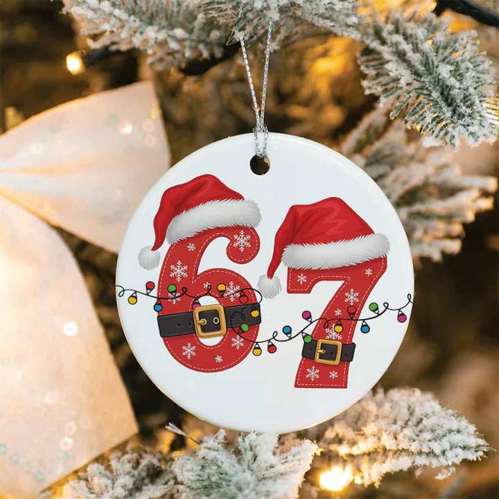 Embrova - Wholesale Ornament - Six Seven 67 Meme Christmas Ceramic Ornament1