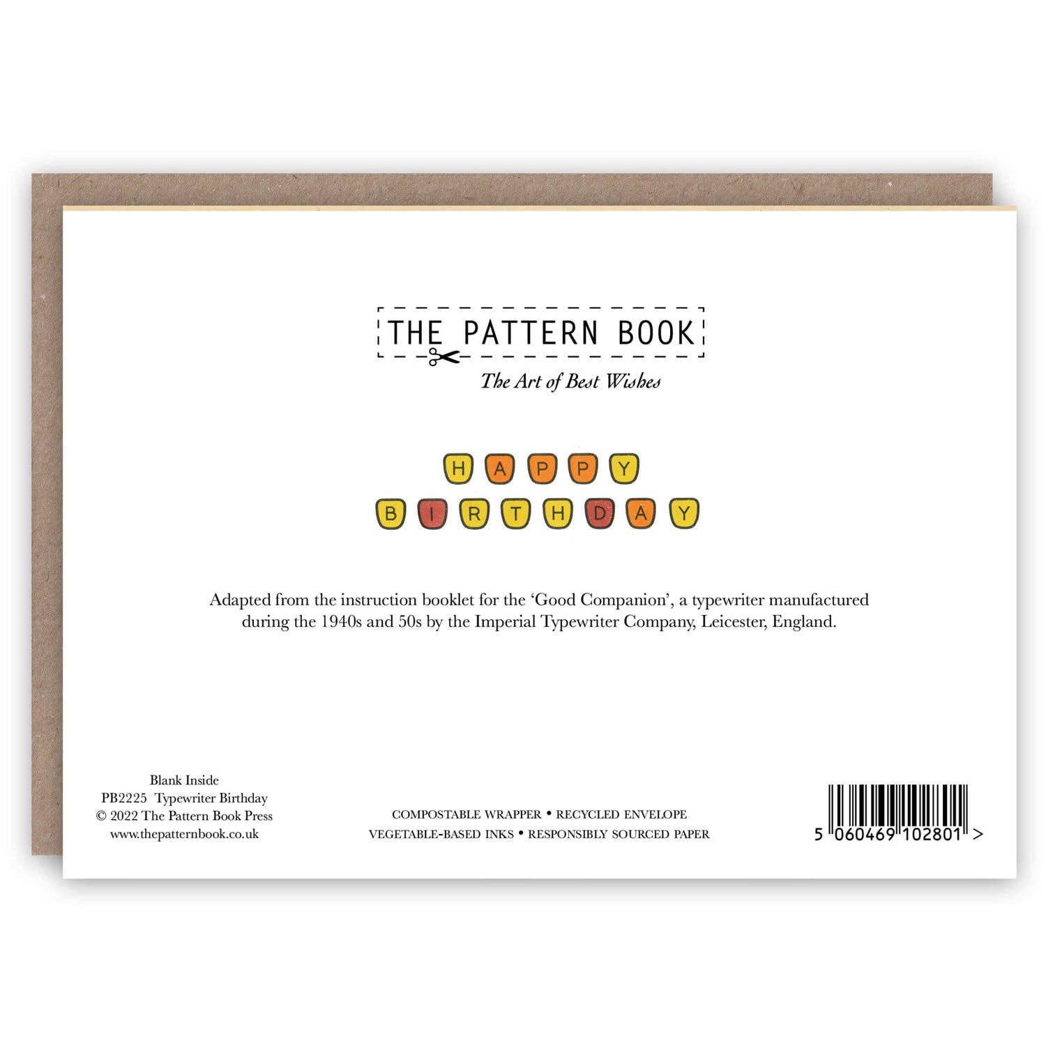 The Pattern Book - Vendita all'ingrosso Biglietti di auguri - Compleanno della macchina da scrivere1