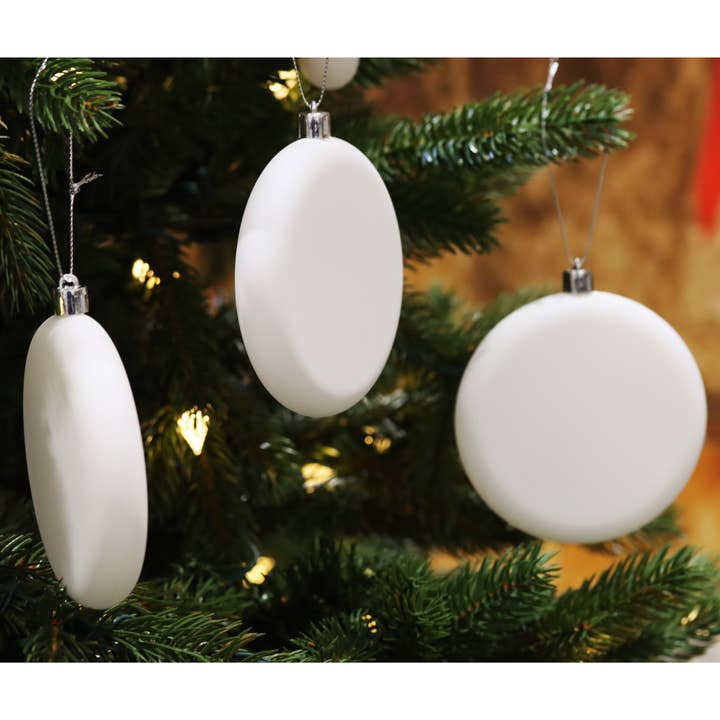 WholesaleMart - Wholesale Ornament Set - Flat DIY Christmas Ornaments for Kids and Adults, White