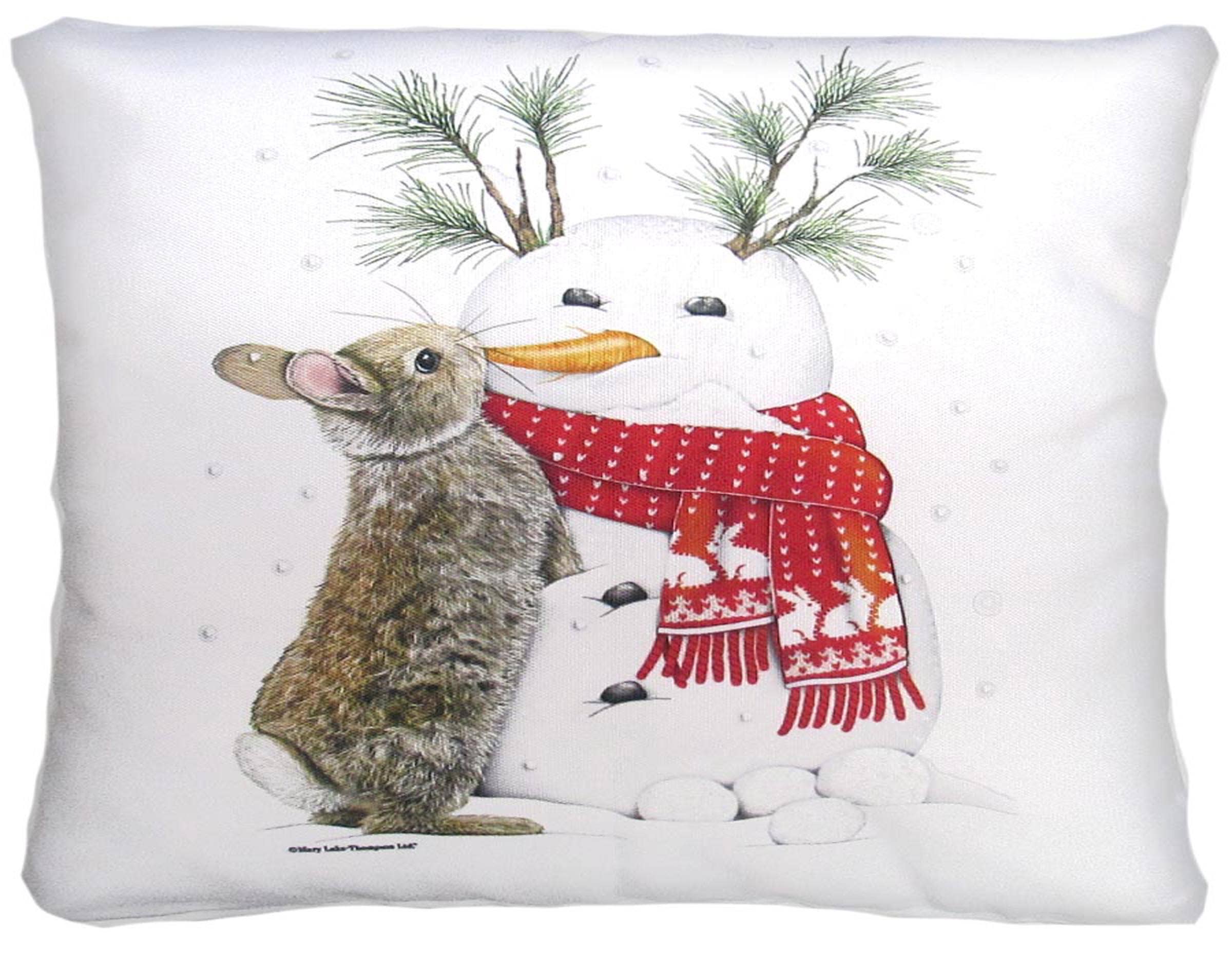 Magnolia Casual - Wholesale Throw/Decorative Pillow - Pillow - Snowman w/Bunny  - indoor / outdoor cushion1