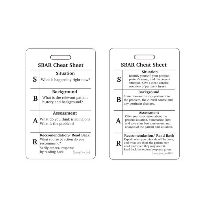 Nursing School Jewels – wholesale Inlärningskort - Barn och baby – SBAR-referenskort