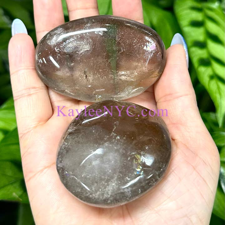 KayleeNYC - Wholesale Spiritual Stone/Crystal - Wholesale Lot 2 Lbs Natural Smoky Quartz Palm stone Crystal